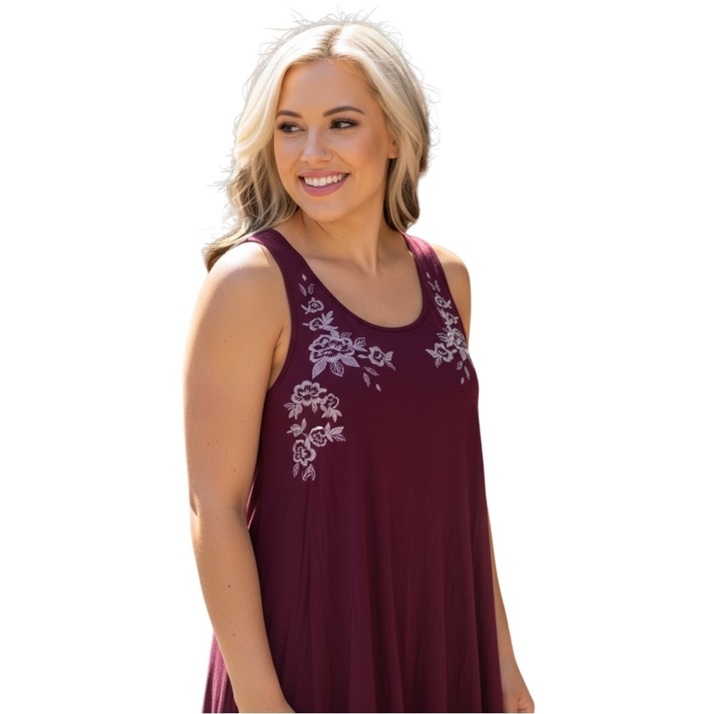American Eagle 🦅 Outfitters Red Embroidered Soft & Sexy Tank EUC